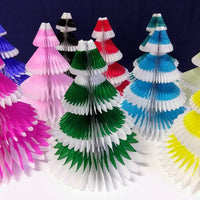 12 Inch Honeycomb Christmas Tree - Frosted Design (3-pack)