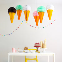 20 Inch Ice Cream Honeycomb Decoration (1 PC) - ALL COLORS