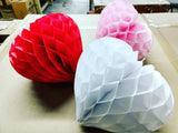3-Pack 8 Inch Honeycomb Hearts - MULTIPLE COLORS