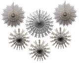 Set of 6 Tissue Paper Snowflakes - 15, 19, 22 Inch - MULTIPLE COLOR OPTIONS