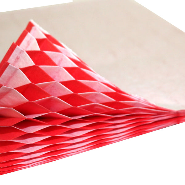 Honeycomb Craft Paper - Red & White (Two-Tone)