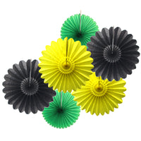 6-Piece Jamaican Tissue Paper Fans - 13 & 18 Inch