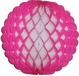 Small 8 Inch Honeycomb Puff Balls (3-Pack) - White Center