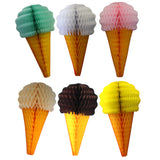 20 Inch Ice Cream Honeycomb Decorations - Set of 6