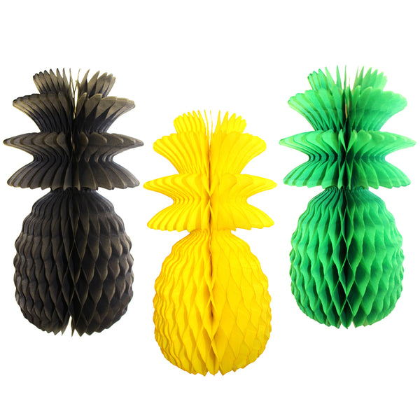 13 Inch Jamaican Pineapple Decoration - Solid (3-pack)