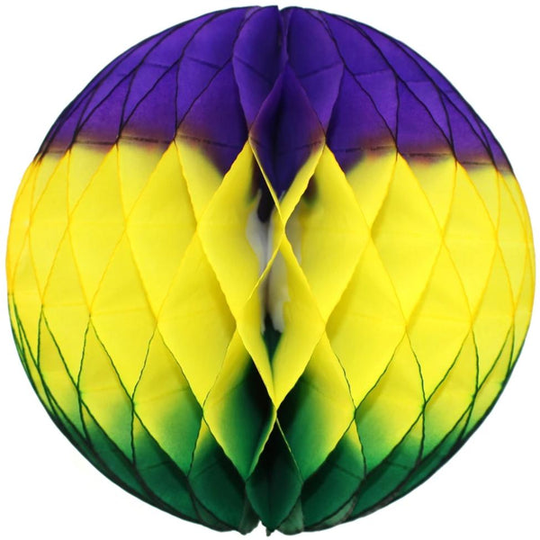 Mardi Gras Honeycomb Balls, 3-Pack (Assorted Sizes)