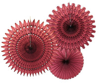 3-Piece Tissue Fans - 13, 18, 21 Inch - MULTIPLE COLORS