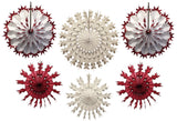 Set of 6 Tissue Paper Snowflakes - 15, 19, 22 Inch - MULTIPLE COLOR OPTIONS