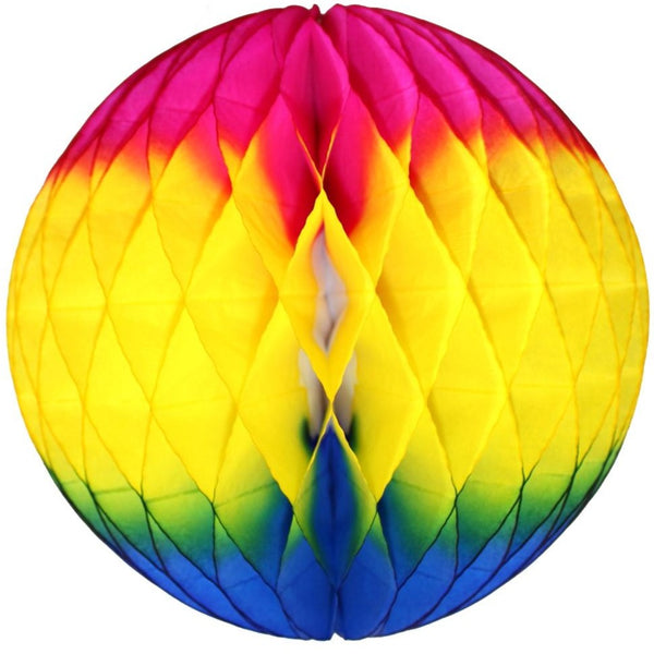 Multi Rainbow Honeycomb Balls, 3-Pack (Assorted Sizes)