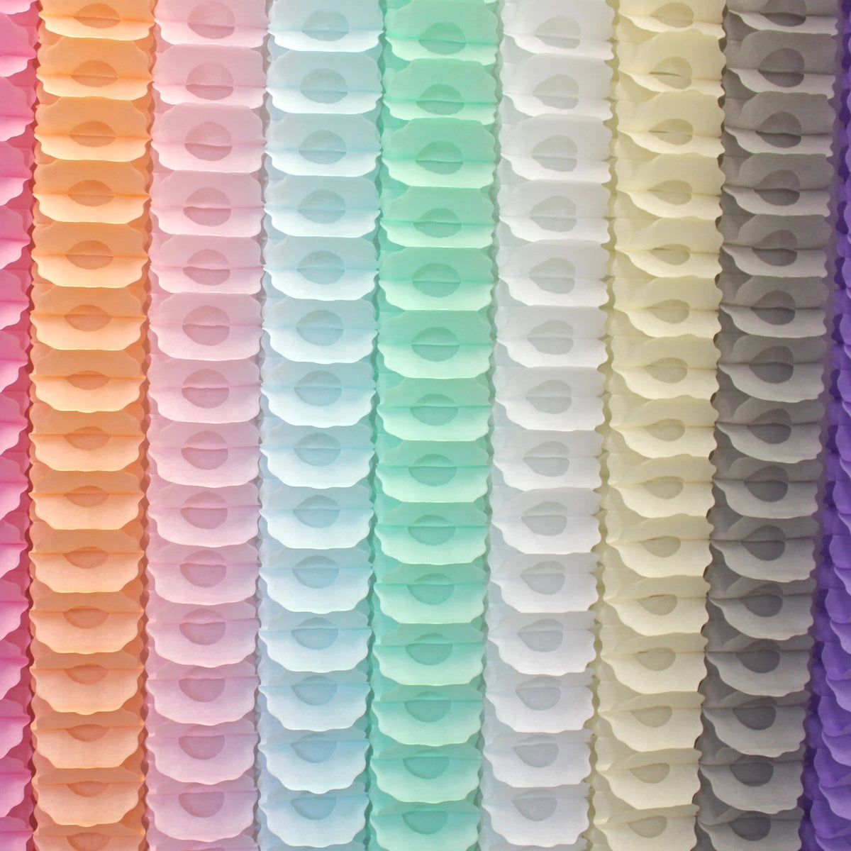 12 Foot Tissue Paper Oval Garland, Solid Colors (1 Garland) | Devra ...
