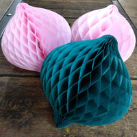 12 Inch Honeycomb Oval Ornament Decoration - 6-Pack - MULTIPLE COLORS