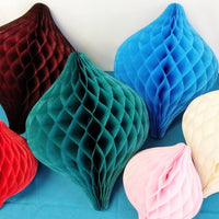 12 Inch Honeycomb Oval Ornament Decoration - 3-Pack - MULTIPLE COLORS