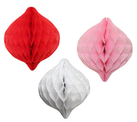 12 Inch Honeycomb Oval Ornament Decoration - 6-Pack - MULTIPLE COLORS