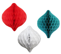 12 Inch Honeycomb Oval Ornament Decoration - 6-Pack - MULTIPLE COLORS