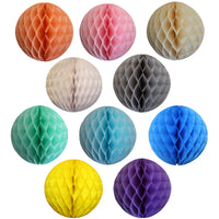 10-Piece Pastel Themed Honeycomb Balls - MULTIPLE SIZES