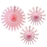Set of 3 Tissue Paper Snowflakes (15-22 Inch) - MULTIPLE COLOR OPTIONS