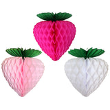 10 Inch Strawberry Decorations - Pink White Mix - Set of 3