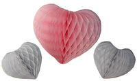 3-Piece Mixed Honeycomb Hearts - 12 & 8 Inches - MULTIPLE COLORS