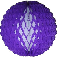 Small 8 Inch Honeycomb Puff Balls (3-Pack) - White Center