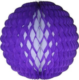 Small 8 Inch Honeycomb Puff Balls (3-Pack) - White Center