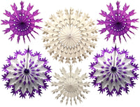 Set of 6 Tissue Paper Snowflakes - 15, 19, 22 Inch - MULTIPLE COLOR OPTIONS