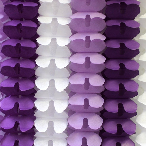 6-Piece Party Garlands, 12 Foot (Purple, Lavender, White)