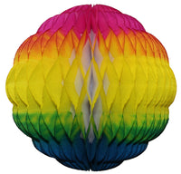 Small 8 Inch Honeycomb Puff Balls (3-Pack) - White Center