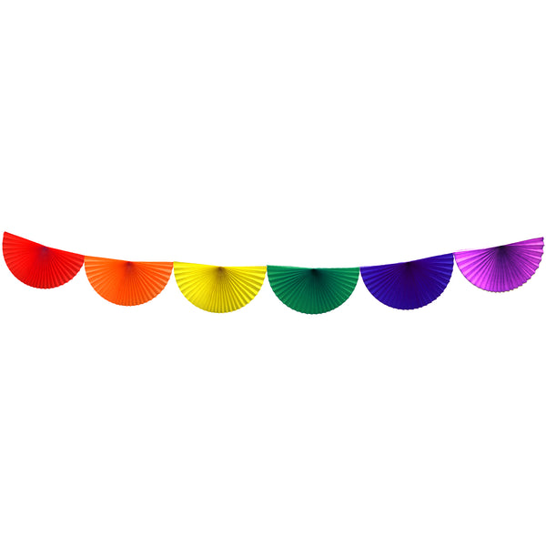10 Foot Rainbow Bunting Garland (Solid Scallops)