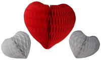 3-Piece Mixed Honeycomb Hearts - 12 & 8 Inches - MULTIPLE COLORS