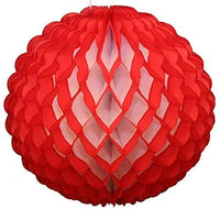 Small 8 Inch Honeycomb Puff Balls (3-Pack) - White Center