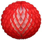 Small 8 Inch Honeycomb Puff Balls (3-Pack) - White Center