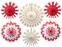 Set of 6 Tissue Paper Snowflakes - 15, 19, 22 Inch - MULTIPLE COLOR OPTIONS