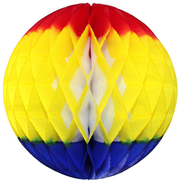 Red Yellow Blue Honeycomb Balls, 3-Pack (Assorted Sizes)