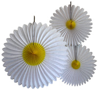 Daisy Tissue Paper Fan - 3-Pack - MULTIPLE SIZES