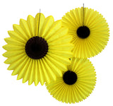Set of 6 Sunflower & Daisy Fans - 13, 18, 20 Inch