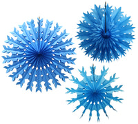 3-Piece Tissue Paper Snowflakes - 15, 19, 22 inch - MULTIPLE COLOR OPTIONS