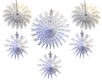 Set of 6 Tissue Paper Snowflakes - 15, 19, 22 Inch - MULTIPLE COLOR OPTIONS